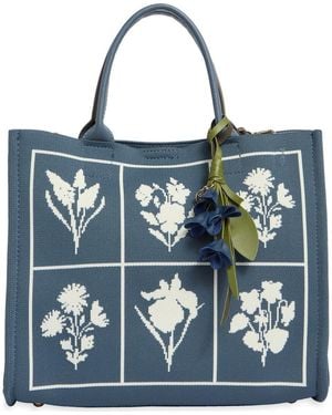 Nanette Lepore Floral Knit Square Satchel - Blue