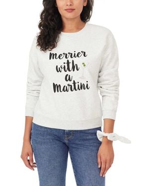 Kensie Easy Graphic Sweatshirt & Scrunchie Set - Gray