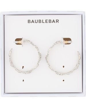 BaubleBar Skull Hoop Earrings - White