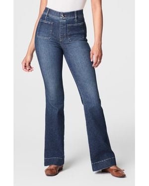 Spanx Patch Pocket Pull-On Flare Jeans - Blue