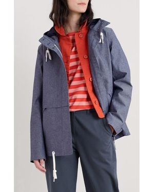 Seasalt Cornwall Depth Waterproof Organic Cotton Jacket - Blue