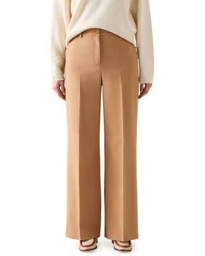 LK Bennett Julia Wide Leg Pants - Natural