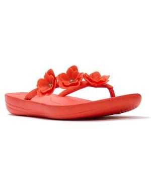 Fitflop Iqushion Flower Flip Flop - Red