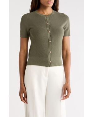 Rag & Bone Plaza Short Sleeve Crop Cardigan - Green