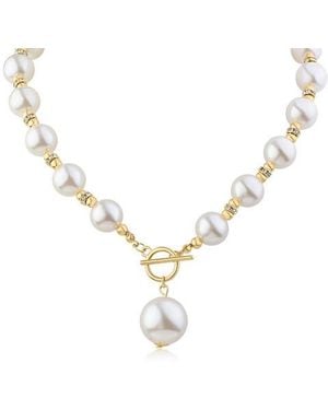 Jardin Bubble Faux Pearl & Crystal Toggle Necklace - Blue