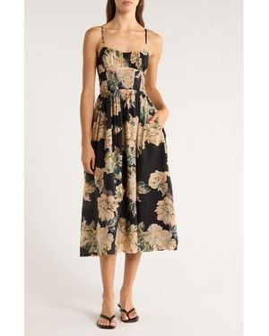 En Saison Peregrine Floral Print Sleeveless Midi Dress - Multicolor