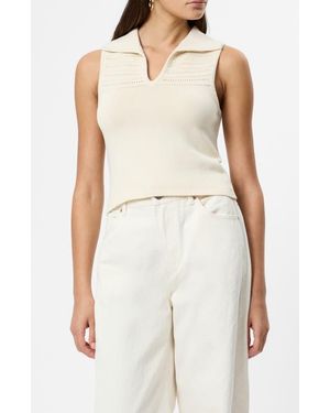 French Connection Nellis Pointelle Stitch Sweater Tank - White