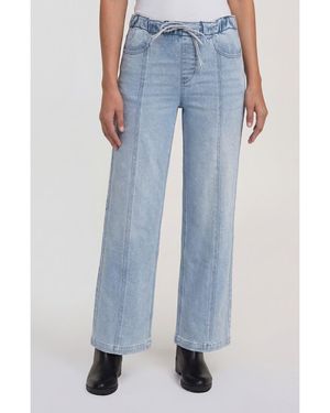 Sanctuary Denim Ekara Drawstring Waist Slim Wide Leg Jeans - Blue