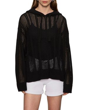 Sanctuary Beach Open Knit Hoodie - Black