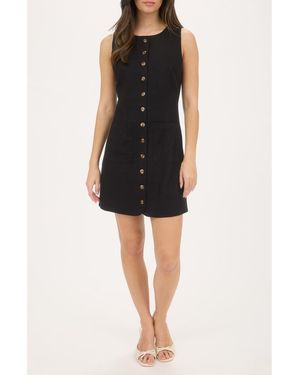 Blu Pepper Button Front Minidress - Black