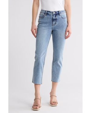 Vigoss Stevie Raw Hem Crop Straight Leg Jeans - Blue