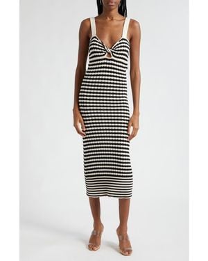 Ramy Brook Jessa Metallic Stripe Sweater Dress - Multicolor