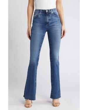 AG Jeans Farrah Raw Hem High Waist Bootcut Jeans - Blue