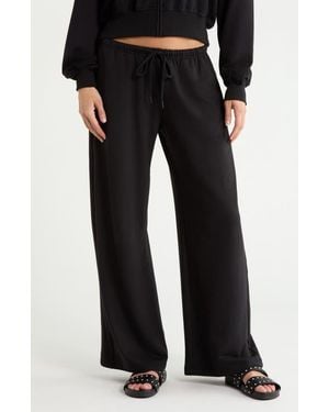 Abound Wide Leg Fleece Pants - Black