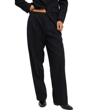 Alex Mill Primrose Pinstripe Pleated Wool Pull-On Pants - Black