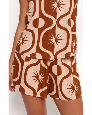 Petal & Pup Henri Print Pull-On Shorts - Brown