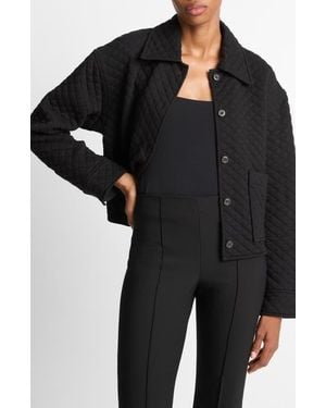 Vince Cotton Blend Quilted Jacket - Black