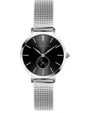 Alfred Sung Serenity Slim Mesh Bracelet Watch, 33Mm - Black
