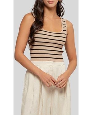 Blu Pepper Stripe Knit Tank - Brown