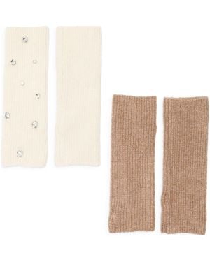 Steve Madden Embellished Arm Warmers - White