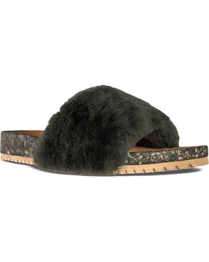 Fleks San Ysidro Genuine Shearling Slide Sandal - Black