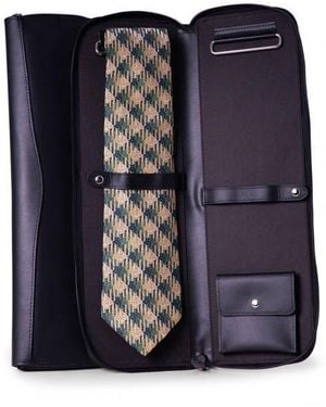 Bey-berk Leather Tie Case - Black