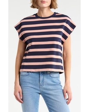DR2 by Daniel Rainn Stripe Cap Sleeve Top - Blue