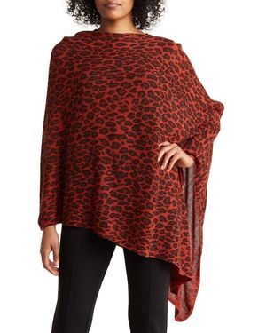 Portolano Animalier Poncho - Red