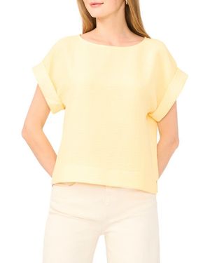 Halogen® Stitch Cuff Top - Yellow