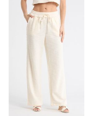 Habitual Fringe Cotton Blend Pull-On Pants - Natural