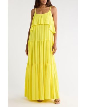 Longchamp Ruffle Tiered Cotton Sundress - Yellow