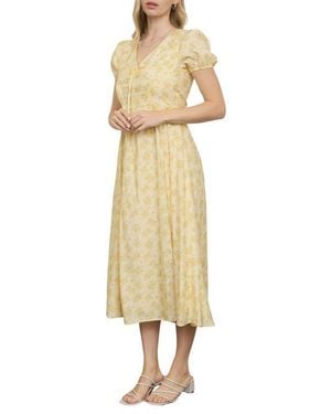 Blu Pepper Floral Print Midi Dress - Natural