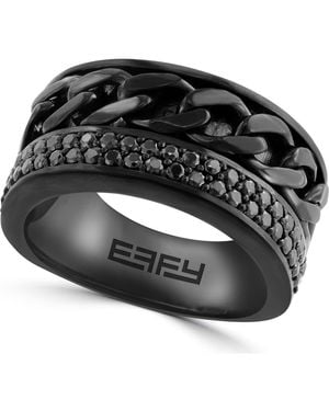 Effy Sterling Pavé Spinel Band Ring - Black