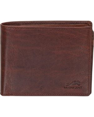 Mancini Buffalo Rfid Center Wing Wallet - Brown
