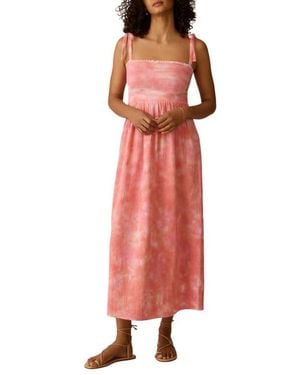 Faherty Dune Ella Organic Cotton Gauze Maxi Dress - Red