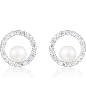 Splendid Freshwater Pearl Stud Earrings - Metallic