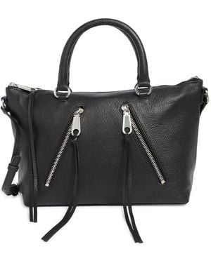 Rebecca Minkoff Moto Zip Leather Satchel - Black