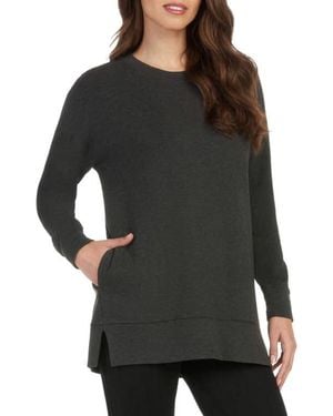 Matty M Side Pocket Tunic Sweatshirt - Black