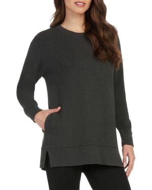 Matty M Side Pocket Tunic Sweatshirt - Black