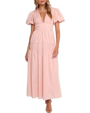 Petal & Pup Joedy Puff Sleeve Maxi Dress - Pink