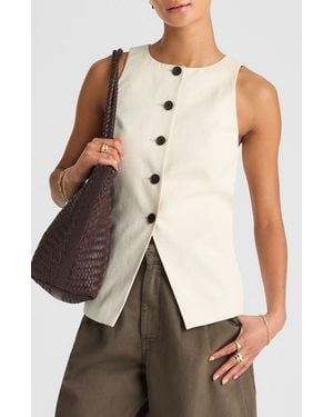 Madewell Crewneck Cutaway Drapey Twill Vest - Multicolor