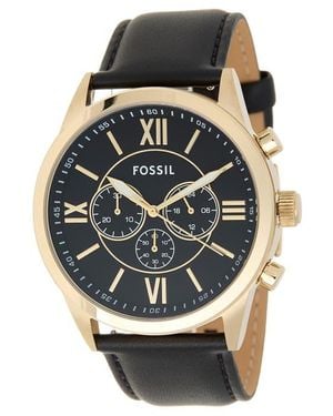 Fossil Flynn Chronograph Leather Strap Watch, 48Mm - Gray