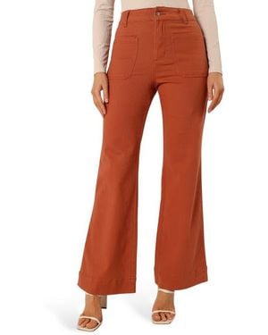 Petal & Pup Nico Patch Pocket Super High Waist Wide Leg Jeans - Orange