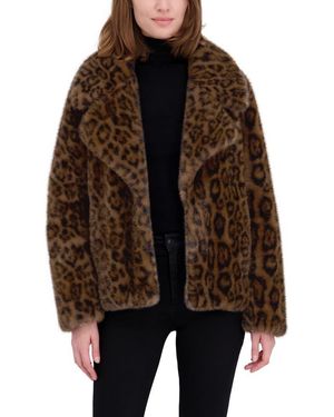 Laundry by Shelli Segal Leopard Print Faux Fur Jacket - Brown