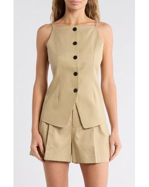Madewell Harlow Square Neck Drapey Twill Vest - Natural