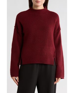 Max Studio Exposed Seam Turtleneck Sweater - Red