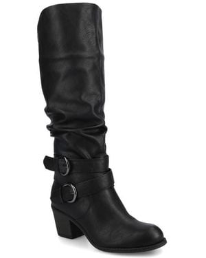 Journee Collection Late Buckle Tall Boot - Black