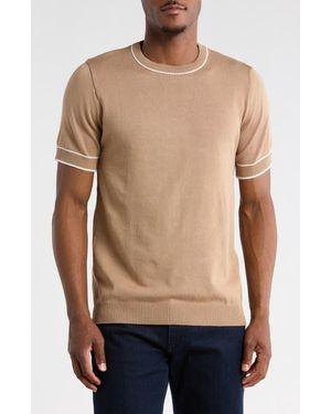 T.R. Premium Textured Short Sleeve Sweater - Natural