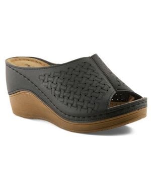 Flexus by Spring Step Platform Wedge Sandal - Gray