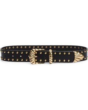GOOD AMERICAN Studded Wide Western Belt - Black